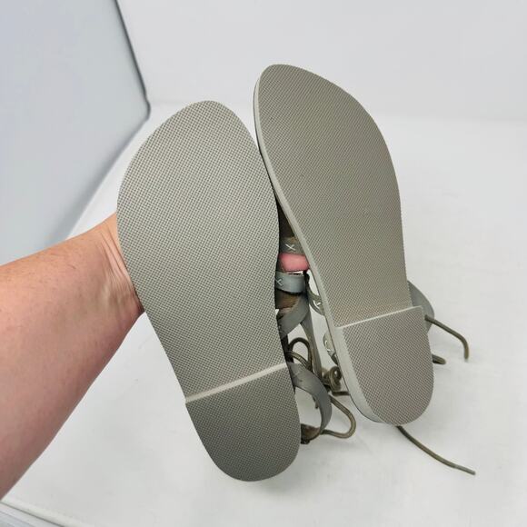 Free People Lace-Up Gray Gladiator Sandals Size 36 (US 6) | Boho Festival Style - Picture 12 of 13